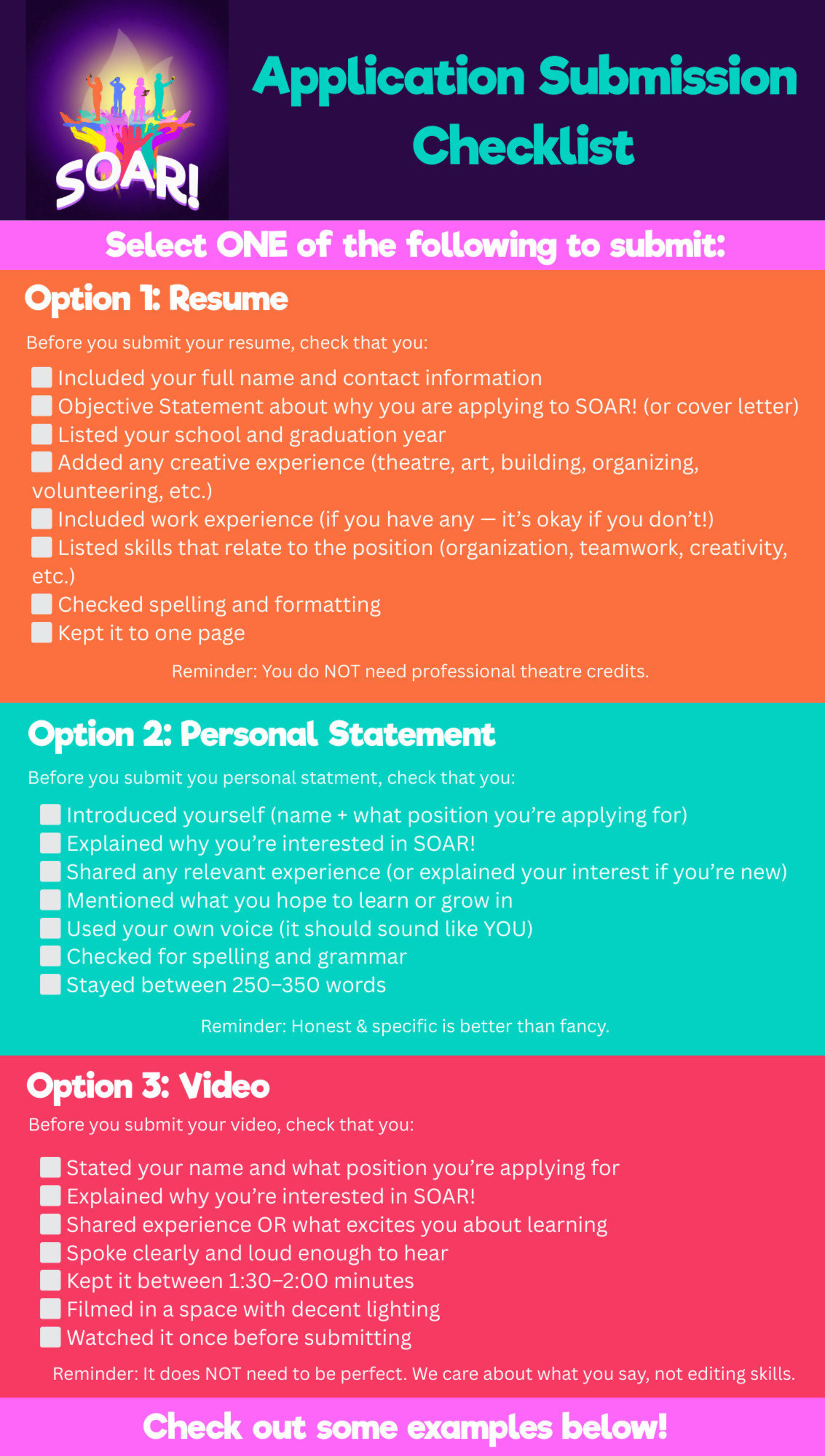 Soarapplicationchecklist